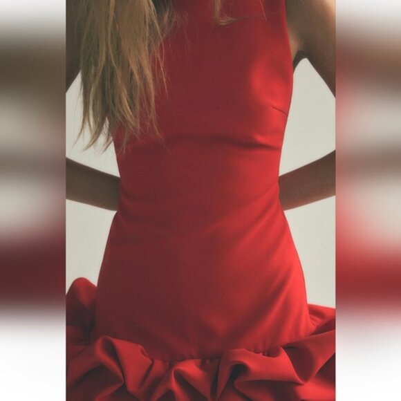 ZARA COMBINATION PUFF HEM JUMPSUIT DRESS - Picture 3 of 9